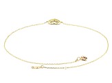 Black Spinel 10k Yellow Gold Anklet 0.18ctw