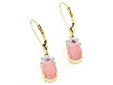 Pink Opal 10k Yellow Gold Earrings 1.99ctw