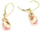 Pink Opal 10k Yellow Gold Earrings 1.99ctw