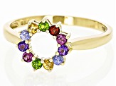 Multi Gem 10k Yellow Gold Ring 0.41ctw