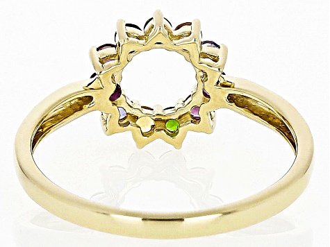 Multi Gem 10k Yellow Gold Ring 0.41ctw