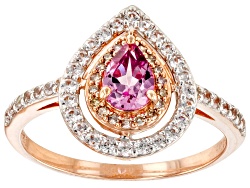 Pink And White Cubic Zirconia Rhodium Over Sterling Silver Ring 3.91ctw