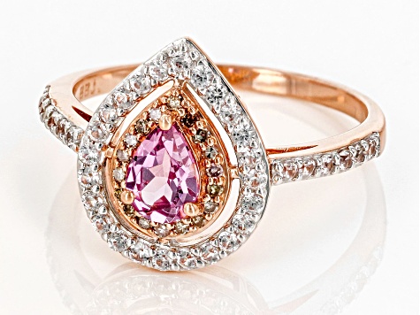 Pink Color Shift Garnet 10k Rose Gold Ring 0.89ctw - TCG287