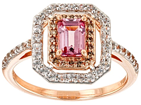 Pink Color Shift Garnet 10k Rose Gold Ring 1.18ctw