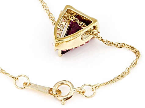 Grape Color Garnet and Pink Spinel 10k Yellow Gold Pendant With Chain 1.42ctw