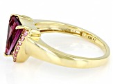 Grape Color Garnet and Pink Spinel 10k Yellow Gold Ring 1.42ctw