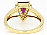 Grape Color Garnet and Pink Spinel 10k Yellow Gold Ring 1.42ctw