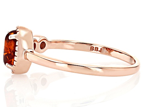 Orange Amber 10k Rose Gold Ring