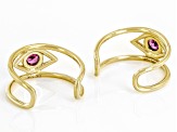 Grape Color Garnet 10k Yellow Gold Ear Cuffs 0.15ctw