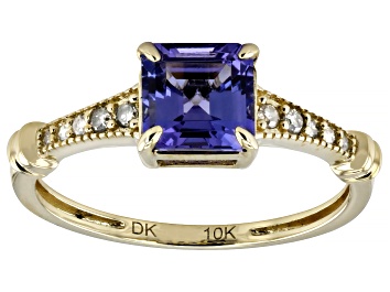 Picture of Blue Tanzanite 10k Yellow Gold Ring 1.19ctw