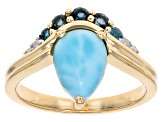 Blue Larimar 10k Yellow Gold Ring