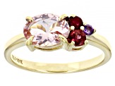 Peach Morganite 10k Yellow Gold Ring 1.14ctw