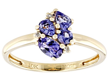 Picture of Blue Tanzanite 10k Yellow Gold Ring 0.56ctw