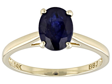 Blue Mahaleo® Sapphire 14k Yellow Gold Ring 1.44ct