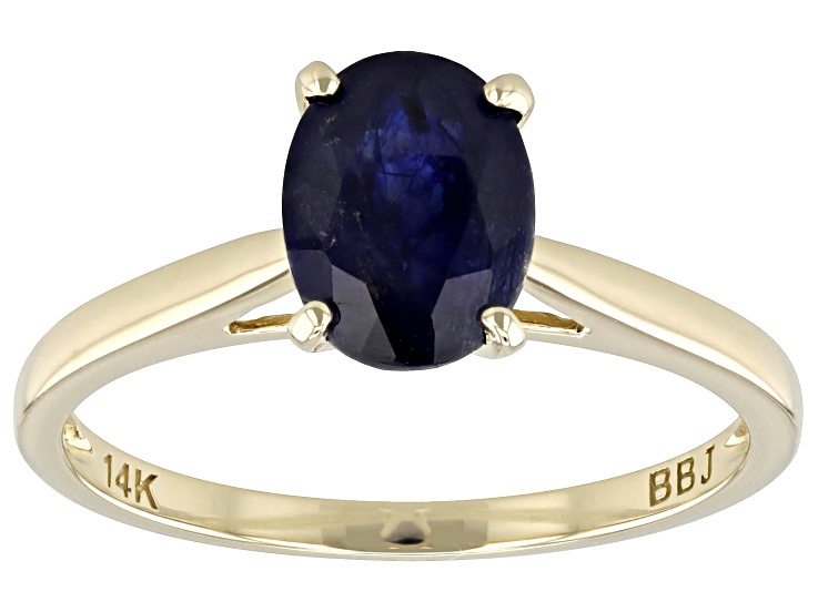 ￼ 7rings特別価格 Blue Mahaleo® Sapphire 14k Yellow Gold Ring 1.44ct - TCG321