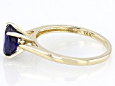 Blue Mahaleo® Sapphire 14k Yellow Gold Ring 1.44ct