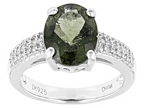 moldavite silver ring