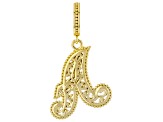 18k Yellow Gold Over Silver Initial "A" Charm