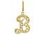 18k Gold Over Silver Initial "B" Charm