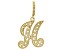 18k Gold Over Silver Initial "H" Charm