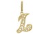 18k Gold Over Silver Initial "L" Charm