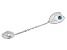 Round Blue Glass Platinum Over Sterling Silver Evil Eye Decorative Spoon