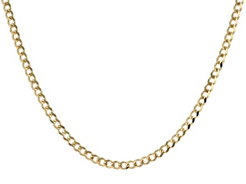 Picture of 18k Yellow Gold Over Silver 3mm Cuban 24" Chain