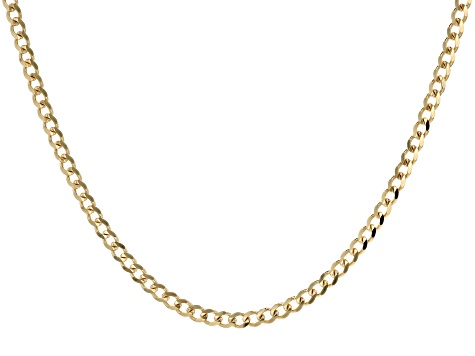 18k Yellow Gold Over Silver 3mm Cuban 24" Chain