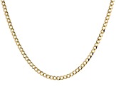 18k Yellow Gold Over Silver 3mm Cuban 24" Chain