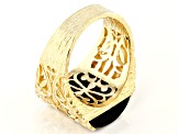 Black Onyx 18k Yellow Gold Over Silver Turkish Design Ring