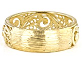 18k Gold Over Silver Scrollwork Mens Band Ring