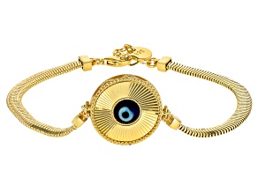 Glass Evil Eye 18k Gold Over Sterling Silver Bracelet