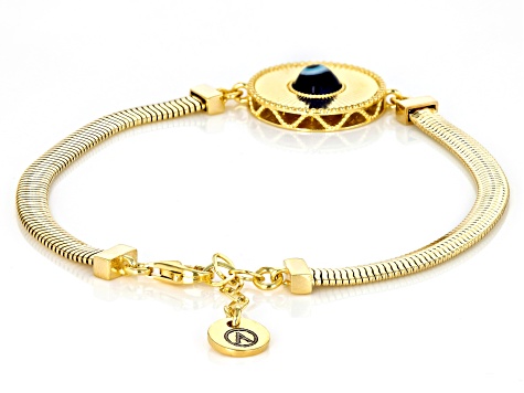 Glass Evil Eye 18k Gold Over Sterling Silver Bracelet
