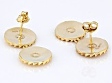 18k Yellow Gold Over Sterling Silver Daisy Design Dangle Earrings