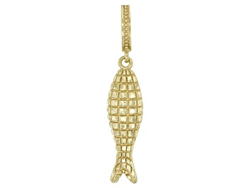 Picture of 18k Yellow Gold Over Sterling Silver Fish Enhancer Charm