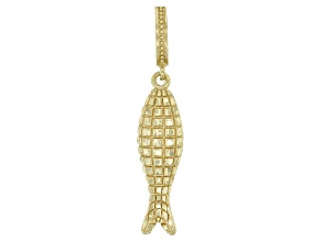 18k Yellow Gold Over Sterling Silver Fish Enhancer Charm