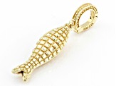 18k Yellow Gold Over Sterling Silver Fish Enhancer Charm