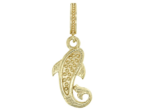 18k Yellow Gold Over Sterling Silver Koi Fish Enhancer Charm