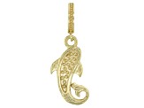 18k Yellow Gold Over Sterling Silver Koi Fish Enhancer Charm