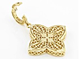 18k Yellow Gold Over Sterling Silver Quatrefoil Filigree Enhancer Charm