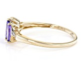 Blue Tanzanite 10k Yellow Gold Ring .46ctw