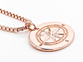 Copper Men's Compass Design Pendant With Chain