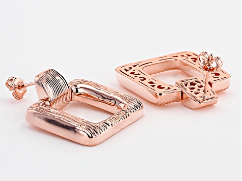 Copper Textured Square Earrings