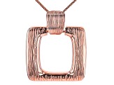 Copper Textured Square Enhancer With 18" Box Chain