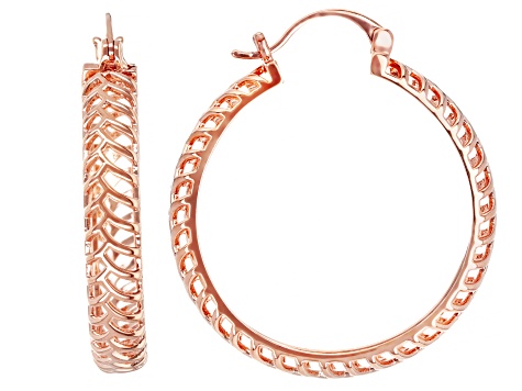 Copper Hoop Open Design Earrings