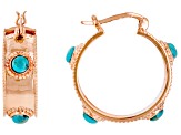 Blue Turquoise Copper Hoop Earrings