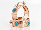 Blue Turquoise Copper Hoop Earrings