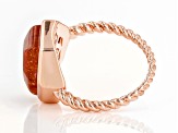 Orange Sunstone Copper Solitaire Ring