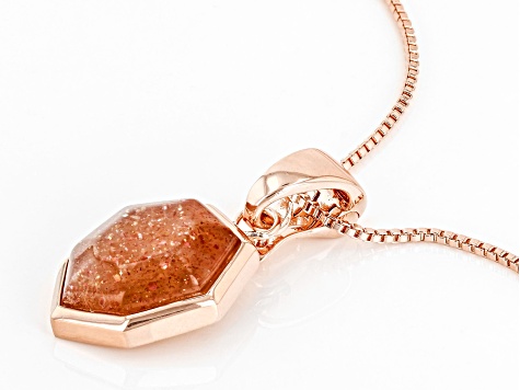 Orange Sunstone Copper Enhancer With Chain