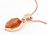 Orange Sunstone Copper Enhancer With Chain